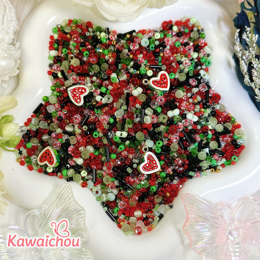 [TZ-43] 朱玉・🩵 シードビーズ・2/3/4mm