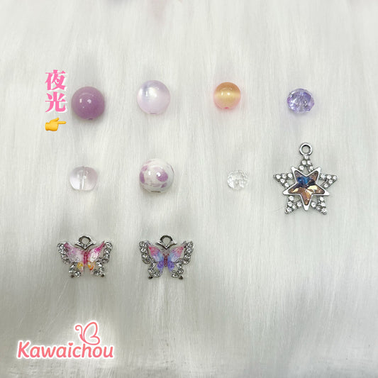 [TZ-10] ラベンダーの丘・夜光・ 高品質陶器・キャッツアイ・8/10mm ・ 💖大人気