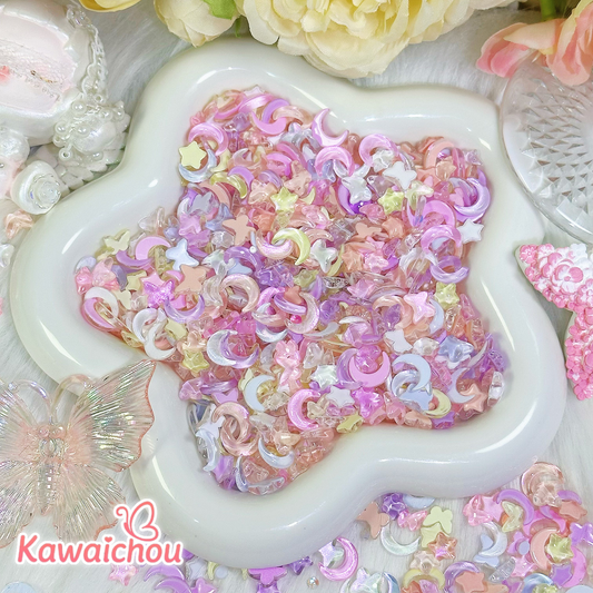 [TZ-18] 星と月のメロディー・8/10mm・デコパーツ・🫧幻想的