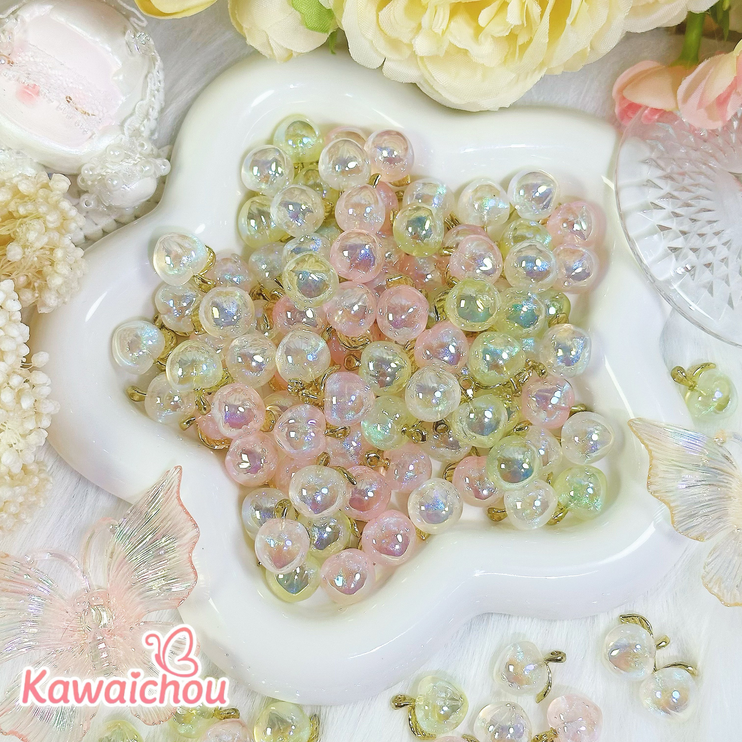 [TZ-19] りんごのしずく・16×13mm・🫧幻想的・高品質レジン