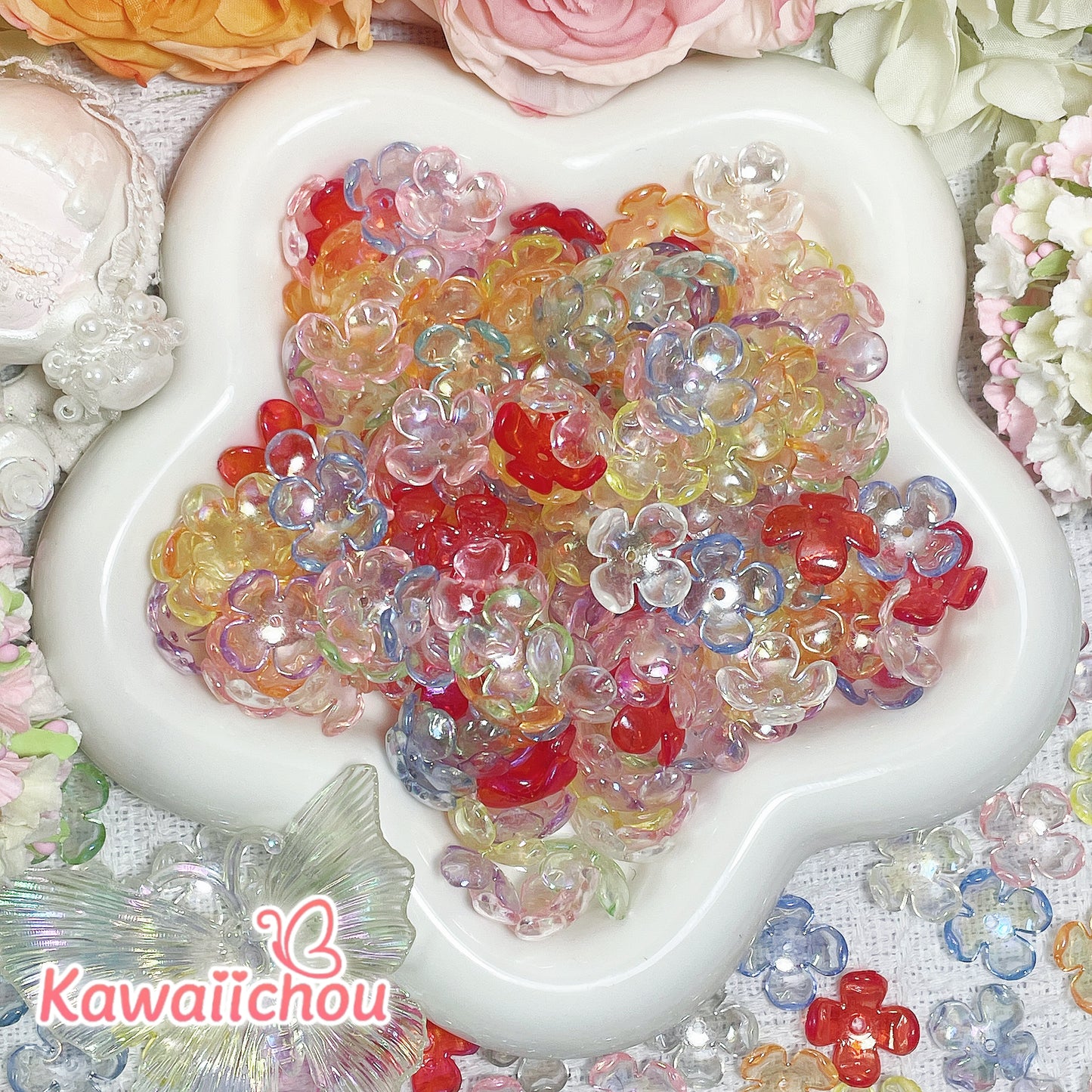 [TZ-102] 透花・14mm・DIYお花形ビーズ