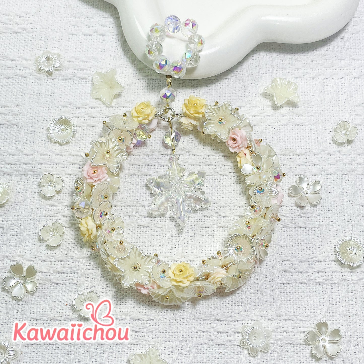 [TZ-107] 純白の夢 ・8/10/12mm・DIYお花形ビーズ